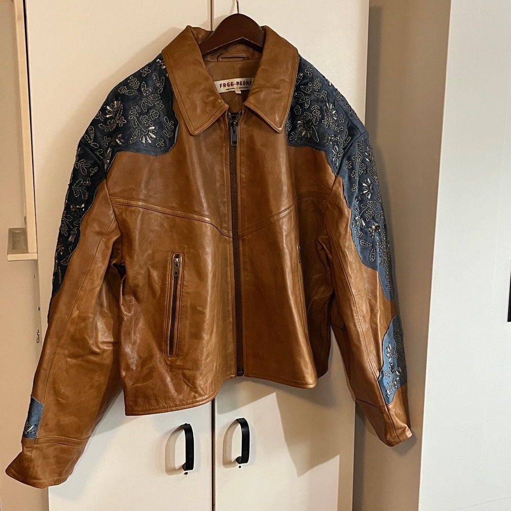 Free People Indie Rider Bomber Jacket Size Large NWT - Picture 9 of 15